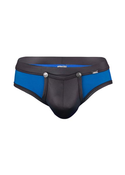 Geronimo Erotic Push or Zipp Mini-Slip mit Druckknöpfen Blue