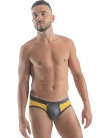 Geronimo Erotic Push or Zipp Mini-Slip mit Druckknöpfen Yellow