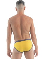 Geronimo Erotic Push or Zipp Mini-Slip mit Druckknöpfen Yellow
