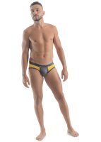 Geronimo Erotic Push or Zipp Mini-Slip mit Druckknöpfen Yellow