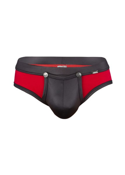 Geronimo Erotic Push or Zipp Mini-Slip mit Druckknöpfen Red