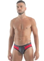 Geronimo Erotic Push or Zipp Mini-Slip mit Druckknöpfen Red