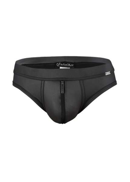 Geronimo Erotic Mission Slip mit Reißverschluss Black